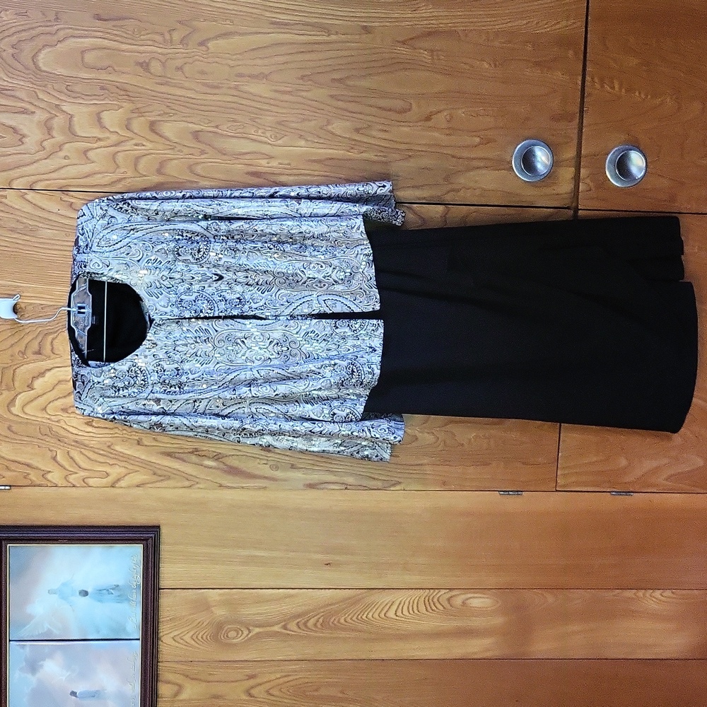 MSK Women Silver, Gold and Black Dress